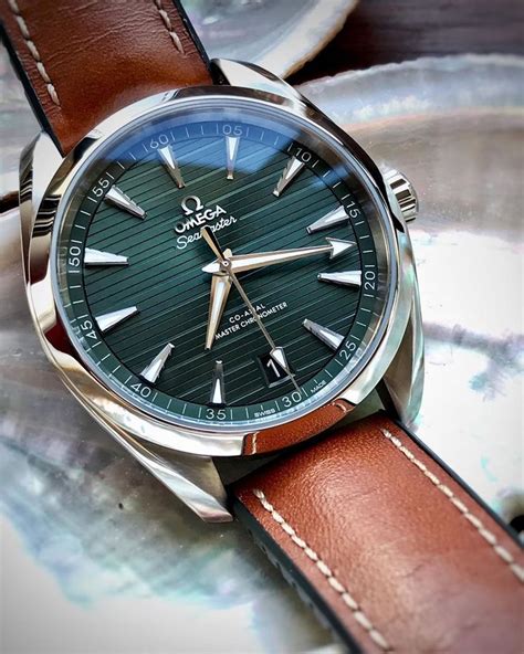 omega seamaster aqua terra brown leather strap|authentic leather omega watch strap.